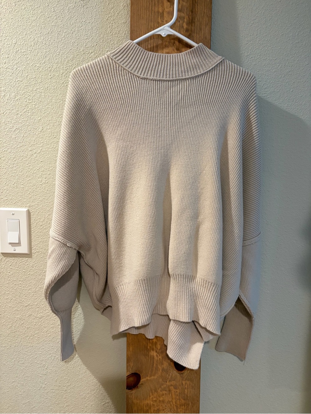 Zenana Outfitters Cream Ribbed Turtleneck Sweater
